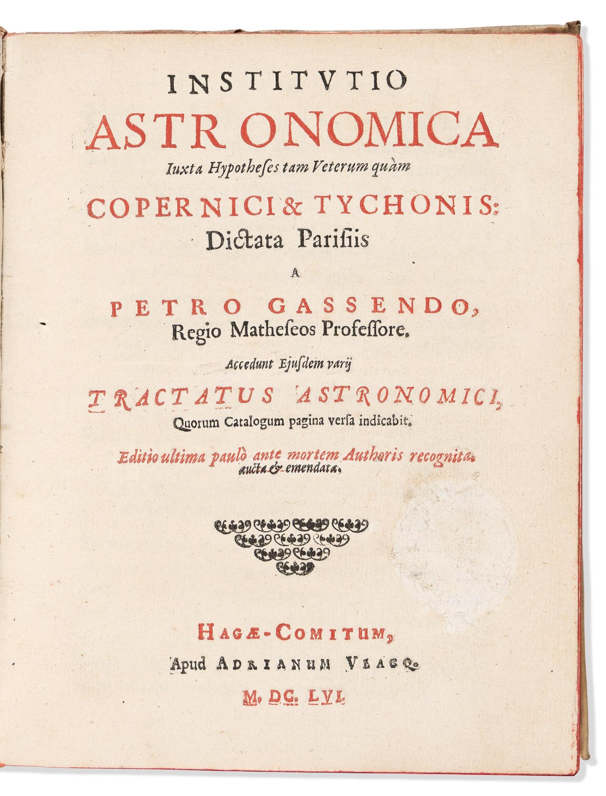 Institutio Astronomica iuxta Hypothesis tam veterum quam Copernici and Tychonis 
